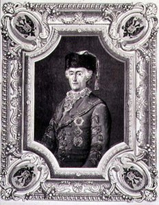 Porträt von Katharina II. der Großen (1729-96) in Reisekleidung, graviert von Stephane Pannemaker von Eugene Joseph (after) Viollat