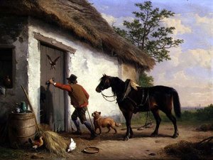 An der Haustür des Häuschens von Eugene Joseph Verboeckhoven