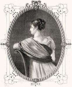 Porträt von Madame Recamier, graviert von Antoine Auguste Ernest Hebert
