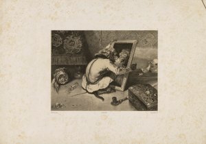 Affe im Spiegel von Eugene Leroux