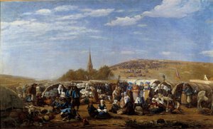 Eine Vergebung an Saint Anne la Palud im Jahr 1858 Religiöse Feier in der Bretagne. Gemälde von Eugene Louis Boudin (1824-1898) 1858 Le Havre, Musée des Beaux Arts