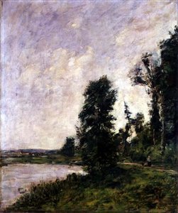 Entlang der Touques, ca. 1890-91 von Eugene Louis Boudin