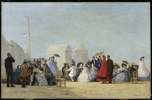 Strand bei Trouville, 1864 von Eugene Louis Boudin