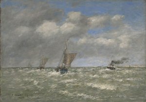 Boote kehren nach Trouville zurück, 1894 von Eugene Louis Boudin