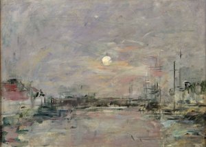 Abenddämmerung am Handelshafen von Le Havre, ca. 1892-94 von Eugene Louis Boudin