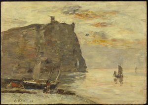 Klippen bei Étretat von Eugene Louis Boudin