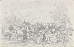 Herden überqueren einen Bach, 1877