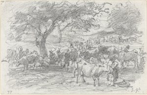 Hirten und Vieh von Eugene Louis Boudin