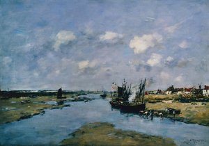 La Canche bei Ebbe, Etaples von Eugene Louis Boudin