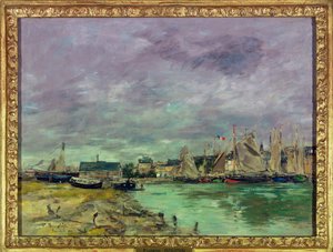 Der Hafen von Trouville (Trouville-sur-Mer), Calvados von Eugene Louis Boudin
