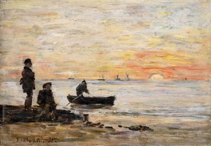 Ebbe - Küste und Fischer bei Sonnenuntergang
