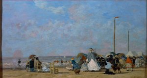 Am Strand von Trouville von Eugene Louis Boudin