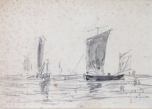 Segelboote auf dem Meer von Eugene Louis Boudin