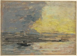 Am Meer, Hafen von Honfleur von Eugene Louis Boudin