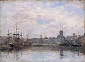 Septembermorgen: Hafen von Fécamp, 1880 von Eugene Louis Boudin
