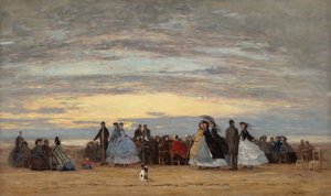 Der Strand von Villerville, 1864 von Eugene Louis Boudin