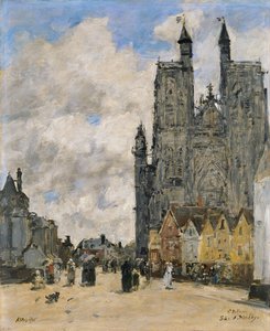 Der Platz der Kirche Saint Vulfran in Abbeville