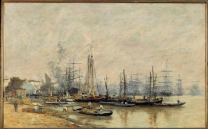 Der Hafen von Bordeaux. Schiffe auf der Garonne von Eugene Louis Boudin