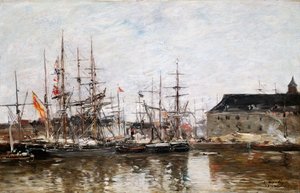 Dreimaster im Dock, Antwerpen, 1871