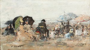 Trouville, Strandszene; Trouville, Szene de plage, 1886 von Eugene Louis Boudin