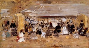 Ansicht des Strandes von Deauville in der Normandie von Eugene Louis Boudin
