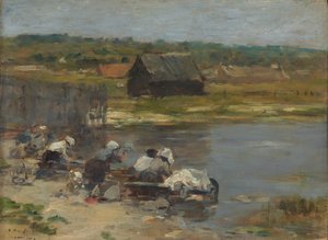 Wäscherinnen am Teichrand, 1880-85
