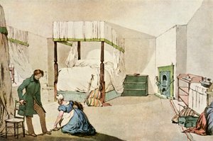 Ein Schlafzimmer in einem Gasthaus, 1830, 1943 von Eugene Louis Lami