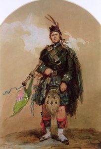 Ein Dudelsackspieler der 79. Highlanders im Chobham Camp 1853