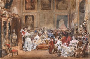 Eine Soirée von Herzog von Orléans 1810-1842 im Pavillon de Marsan von Eugene Louis Lami