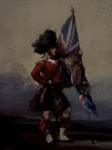 Ein Fähnrich der 75. Highlanders, 19. Jahrhundert von Eugene Louis Lami