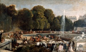 Einzug der Herzogin von Orleans in den Garten der Tuilerien, 1841 von Eugene Louis Lami