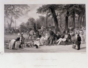 Passagiere und Spaziergänger auf den Champs Elysees in Paris von Eugene Louis Lami