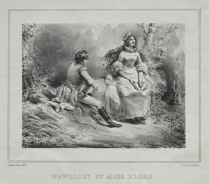 Malerische Ansichten von Schottland: Waverly und Miss Flora, 1825-1828 von Eugene Louis Lami