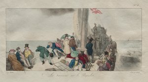 Souvenirs aus London: Überfahrt mit dem Paketboot, 1826 von Eugene Louis Lami