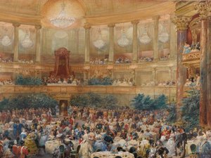 Das Abendessen in Versailles in Anwesenheit von Napoleon III von Eugene Louis Lami