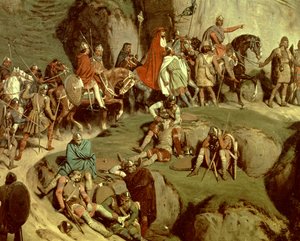 Karl der Große überquert die Alpen im Jahr 773 (Detail) von Eugene Roger
