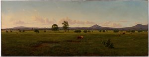 Blick auf die Gippsland-Alpen, von Bushy Park am Avon-Fluss