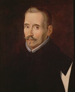 Porträt von Lope Felix de Vega Carpio, Detail von Eugenio Caxes