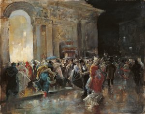 Ankunft im Theater in der Nacht eines Maskenballs von Eugenio Lucas Villaamil