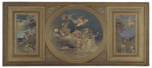 Skizze für den Speisesaal des Hôtel de Ville de Paris: Allegorische Decke, ca. 1891 von Eugène Martial Simas