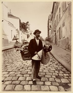 Lampenschirmhändler von Eugène Atget