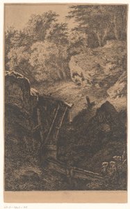 Landschaft mit hölzernem Bewässerungssystem