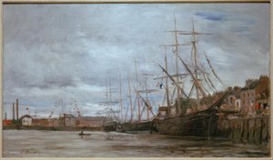 Hafen mit Segelschiffen von Eugene Louis Boudin