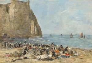 Wäscherinnen am Strand von Etretat