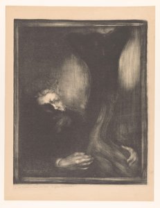 Porträt von Rodin mit einer Skulptur