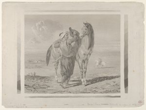 Ein Türke sattelt sein Pferd, 1824 von Eugène Delacroix
