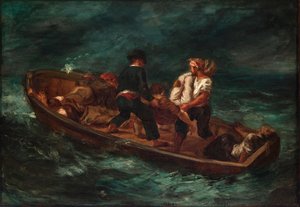 Nach dem Schiffbruch (Barke von Don Juan - Leiche ins Meer geworfen) von Eugène Delacroix