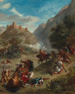 Araber, die in den Bergen kämpfen von Eugène Delacroix