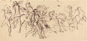 Wagenlenker recto und verso von Eugène Delacroix
