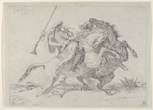 Kollision maurischer Reiter, 1834 von Eugène Delacroix